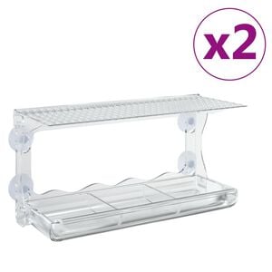 vidaXL Prozorske hranilice za ptice 2 kom akrilne 30 x 12 x 15 cm