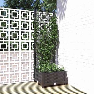 vidaXL Vrtna žardinjera s re&scaron;etkom crna 40x40x121,5 cm PP
