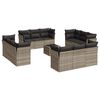 vidaXL 13-dijelni set vrtnih sofa poliratan s jastucima svijetlosivi