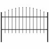 vidaXL Vrtna ograda Woerden s vrhom koplja čelik 180x125 cm crna