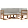 vidaXL Set vanjskih sofa 4 kom. Prirodna i svijetlo siva