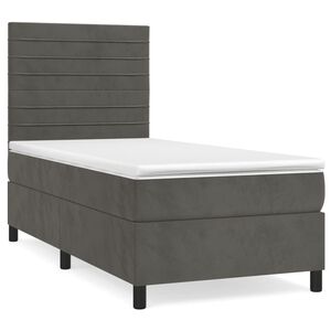 vidaXL Box spring krevet s madracem tamnosivi 90x200 cm bar&scaron;unasti