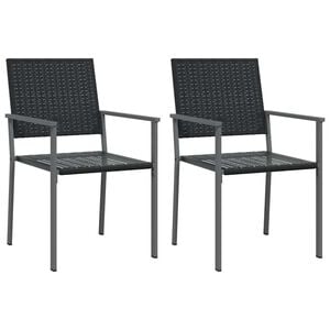 vidaXL Vrtne stolice 2 kom crne 54 x 62,5 x 89 cm od poliratana