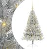 vidaXL Umjetno predsvijetljeno božićno drvce Srebrno 120 cm PET