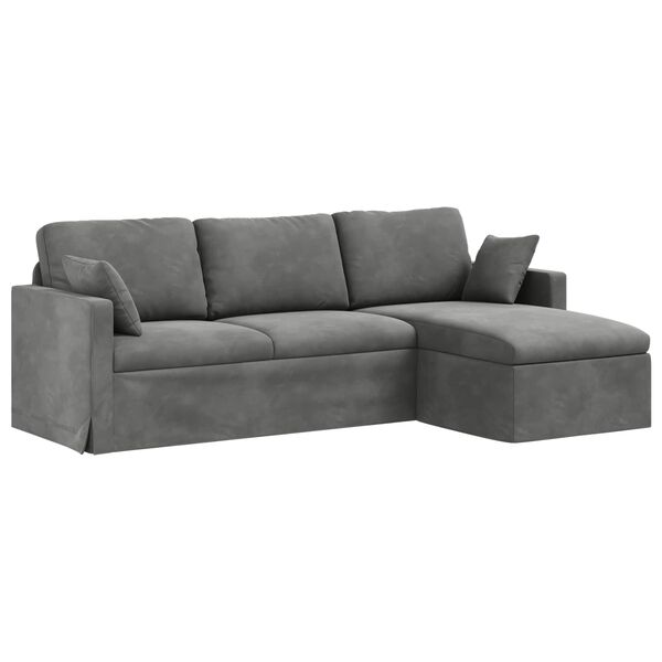 vidaXL Sofa Tamno siva 198 x 134 x 80 cm Bar&scaron;un