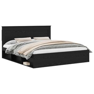 vidaXL Krevetna konstrukcija Crna 200 x 200 cm Čvrsto borovo drvo