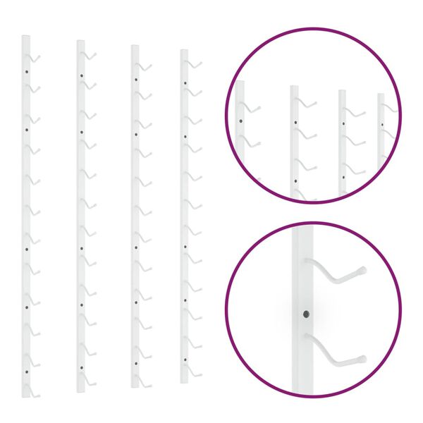 vidaXL Zidni stalak za vino za 12 boca 2 kom bijeli željezni