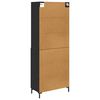 vidaXL Highboard Crni hrast 69,5 x 34 x 180 cm Konstruirano drvo