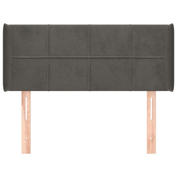 vidaXL Uzglavlje s u&scaron;ima tamnosivo 83x16x78/88 cm bar&scaron;unasto