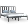 vidaXL Okvir za krevet od masivne borovine sivi 140 x 190 cm