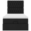 vidaXL Otomanski okvir kreveta s madraca crni 90x190cm od tkanine