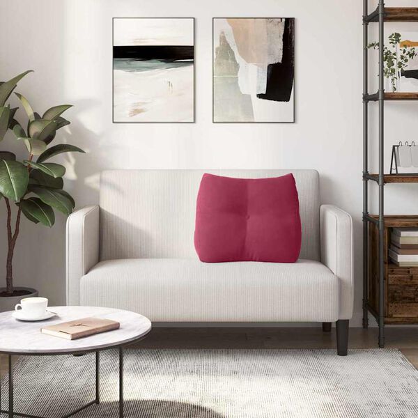 vidaXL Jastuk za leđa Vinska crvena 60 x 24 x 50 cm Bar&scaron;un