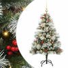 vidaXL Umjetno božićno drvce S LED lampica Zelena i bijela 120 cm