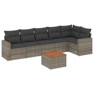vidaXL 7-dijelni set vrtnih sofa sivi od poliratana