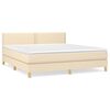 vidaXL Krevet s oprugama i madracem krem 180x200 cm od tkanine