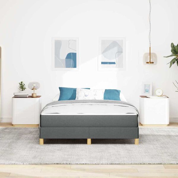 vidaXL Krevet s opruga kutije Tamno siva 140 x 190 cm tkanina