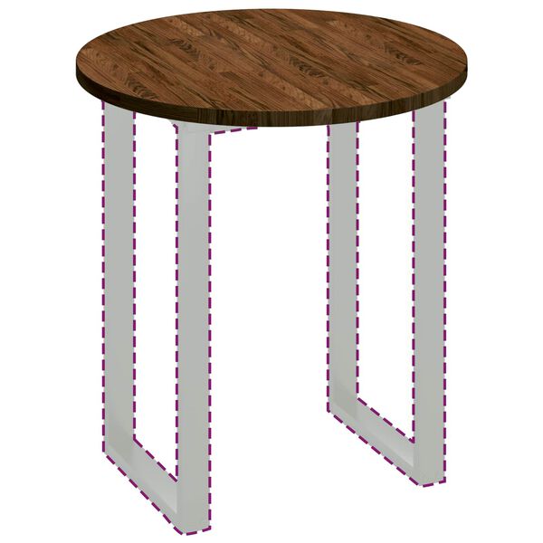 vidaXL Gornji dio stola Tamno smeđa &Oslash; 70 x 2,5 cm Čvrsto Hrastovo Drvo