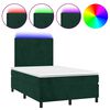 vidaXL Krevet box spring s madracem LED tamnozeleni 120x200 cm bar&scaron;un