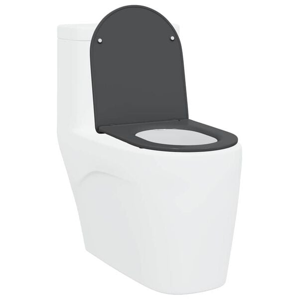 vidaXL Sjedalo za wc s brzim zatvaranjem Antracit 44 x 36.4 x 3.4 cm