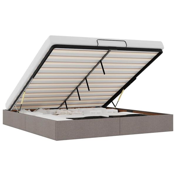 vidaXL Otomanski okvir kreveta bez madraca smeđesivi 180x200cm tkanine