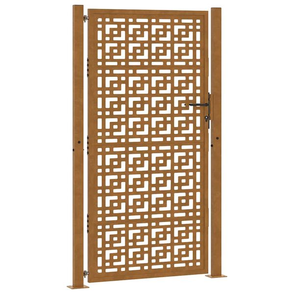 vidaXL Vrtna vrata 100x200 cm Otporna na vremenske uvjete Čelična Križni Dizajn