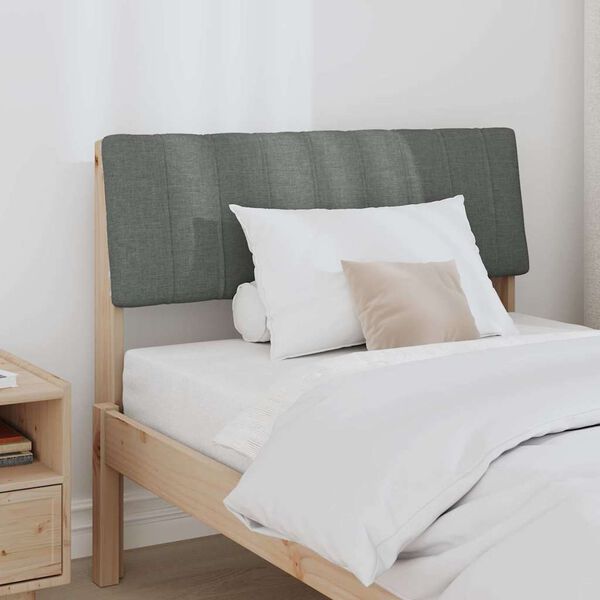 vidaXL Tapecirani uzglavlje Tamno siva 90 cm Čvrsto borovo drvo