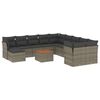 vidaXL 12-dijelni set vrtnih sofa od poliratana s jastucima sivi