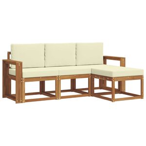 vidaXL Set vanjskih sofa s jastukom 4 pcs Prirodna i krem