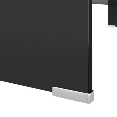vidaXL Stalak za TV /Monitor Prozirno Staklo Crni 100x30x13 cm