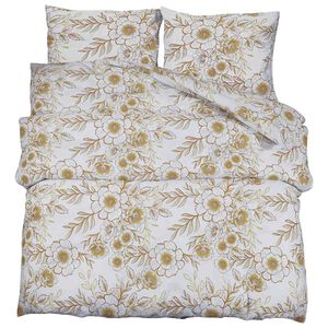 vidaXL Set posteljine za poplun bijelo-smeđi 200x200 cm pamučni