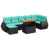 vidaXL 8-dijelni set vrtnih sofa od poliratana s jastucima crni