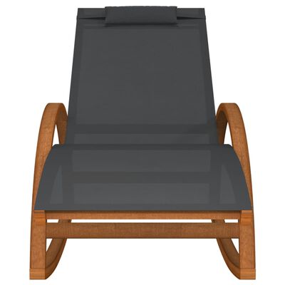 vidaXL Stolica za ljuljanje siva od tekstilena i masivnog drva topole