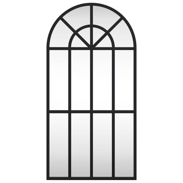 vidaXL Zidno ogledalo crno 30x60 cm lučno željezno