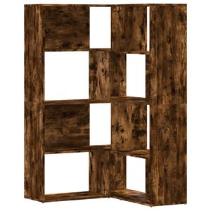 vidaXL Kutni regal za knjige 4 razine boja hrasta 85x85x140 cm drveni