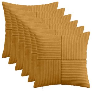 vidaXL Presvlaka za jastuk 6 pcs ALMELO Žuta 30 x 30 cm Kord
