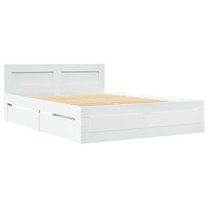 vidaXL Krevetna konstrukcija Bijeli 137 x 188 cm Konstruirano drvo