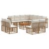 vidaXL Set vanjskih sofa 12 pcs Prirodna i krema bijela Poliester