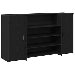 vidaXL Recepcijski stol Crni hrast 180x50x103,5 cm Inženirsko drvo