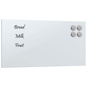 vidaXL Zidna magnetna ploča bijela 40 x 20 cm od kaljenog stakla