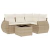 vidaXL 5-dijelni vrtni set sofa s jastucima bež od poliratana