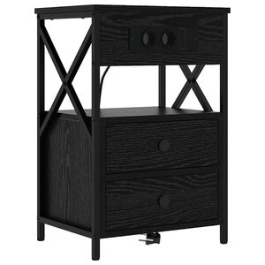 vidaXL Noćni ormar Crni hrast 40 x 31 x 60 cm Konstruirano drvo