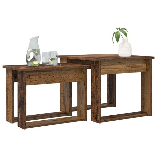 vidaXL Set stolića za kavu 2 pcs Staro drvo Konstruirano drvo