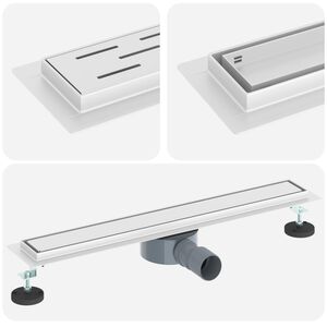 vidaXL Tu&scaron; kanal 2-u-1 sa 360&deg; sifonom Srebrno 60 cm