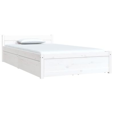 vidaXL Okvir za krevet s ladicama bijeli 90 x 200 cm