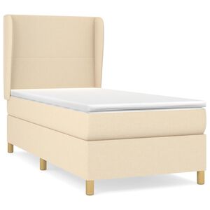 vidaXL Krevet s oprugama i madracem krem 90 x 200 cm od tkanine