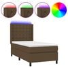 vidaXL Krevet box spring s madracem LED tamnosmeđi 90x190 cm tkanina