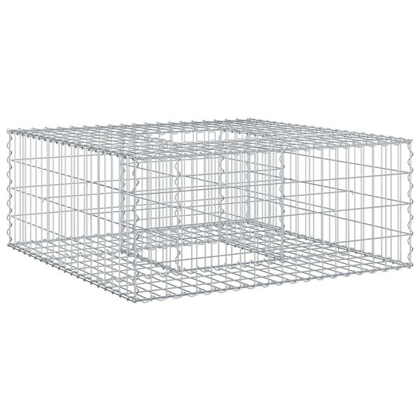 vidaXL Gabionski uzdignuti krevet Srebrno 100 x 100 x 40 cm