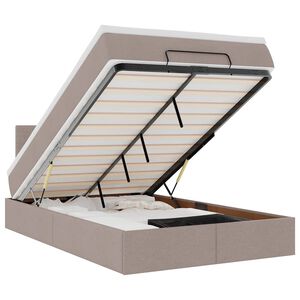 vidaXL Otomanski okvir kreveta s madraca smeđesivi 120x190 cm tkanine