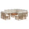 vidaXL Set vanjskih sofa 12 kom. Prirodna i krema bijela Poliester