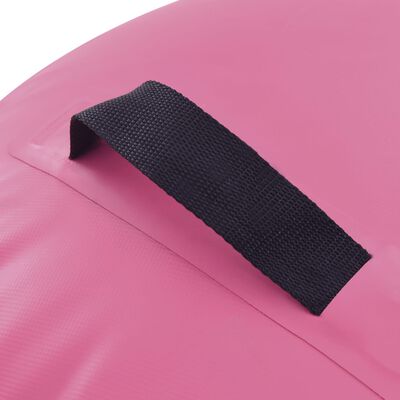 vidaXL Gimnastički valjak na napuhavanje s crpkom 120 x 90 cm PVC rozi